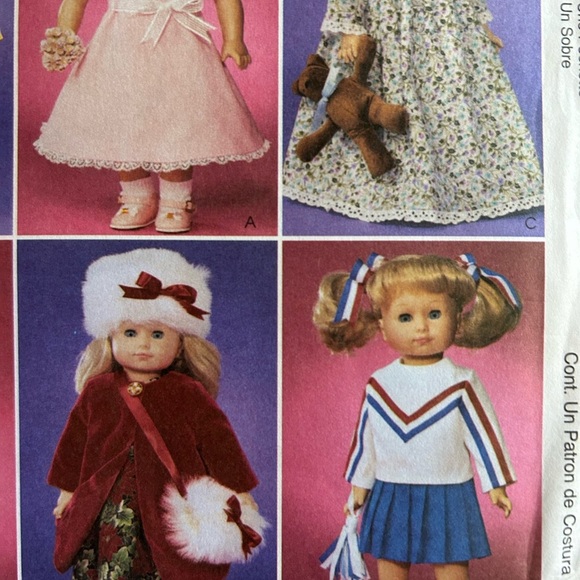 5/$25 sewing McCall's 3900 Crafts Doll Clothing Pattern 🪡 - Picture 3 of 7